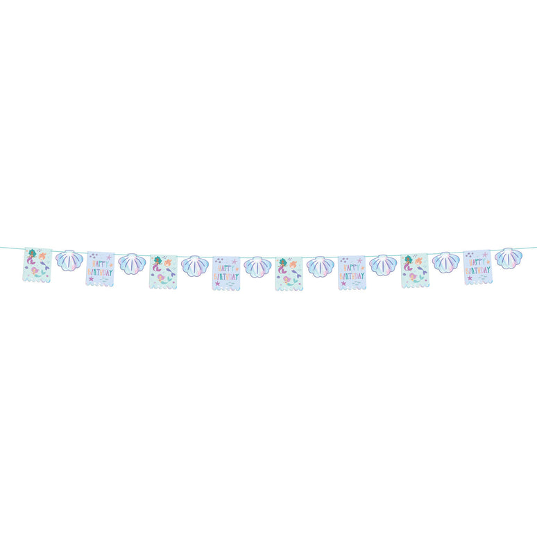Feestbazaar Zeemeermin Magic Vlaggenlijn Happy Birthday (6m)
