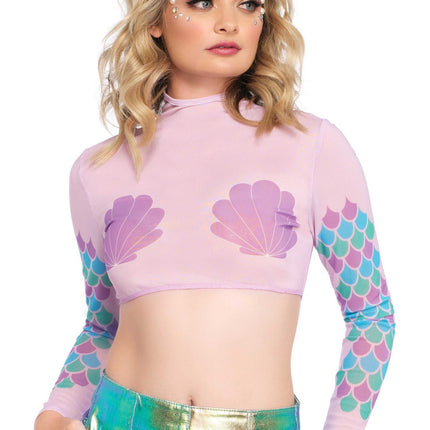 Feestbazaar Zeemeermin Mesh Crop Top