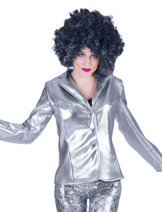 Feestbazaar Zilveren disco colbert dames