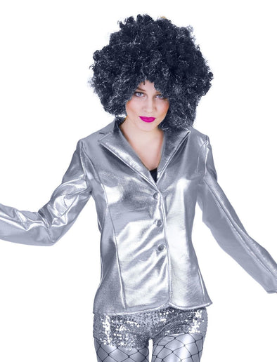 Feestbazaar Zilveren disco colbert dames