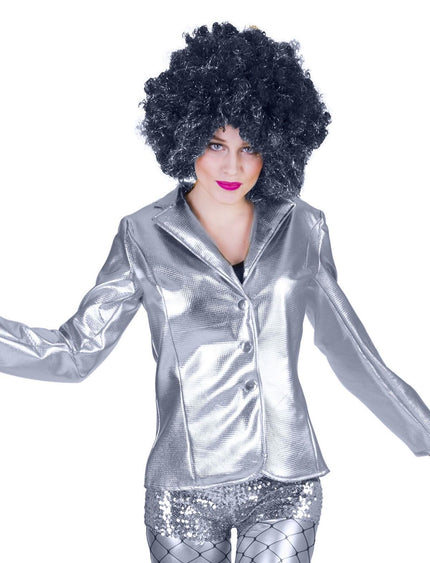 Feestbazaar Zilveren disco colbert dames