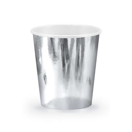 Feestbazaar Zilveren Metallic bekers 8 stuks