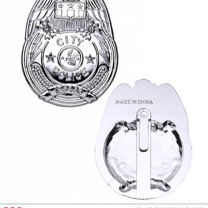 Feestbazaar Zilveren politie badge