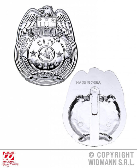 Feestbazaar Zilveren politie badge