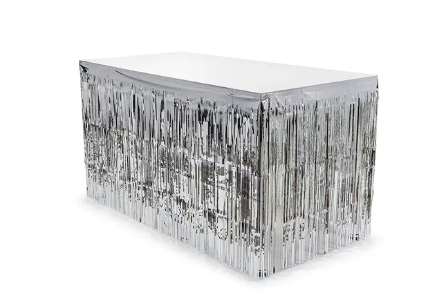 Feestbazaar Zilveren Tafelrok 300x80cm