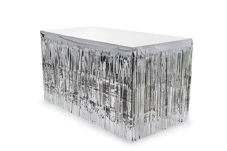 Feestbazaar Zilveren Tafelrok 300x80cm