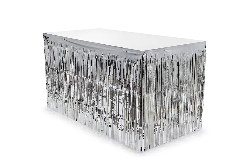 Feestbazaar Zilveren Tafelrok 300x80cm