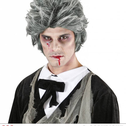 Feestbazaar Zombie pruik grijs