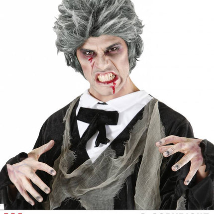 Feestbazaar Zombie pruik grijs