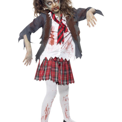 Feestbazaar Zombie Schoolmeisje Kostuum Kind