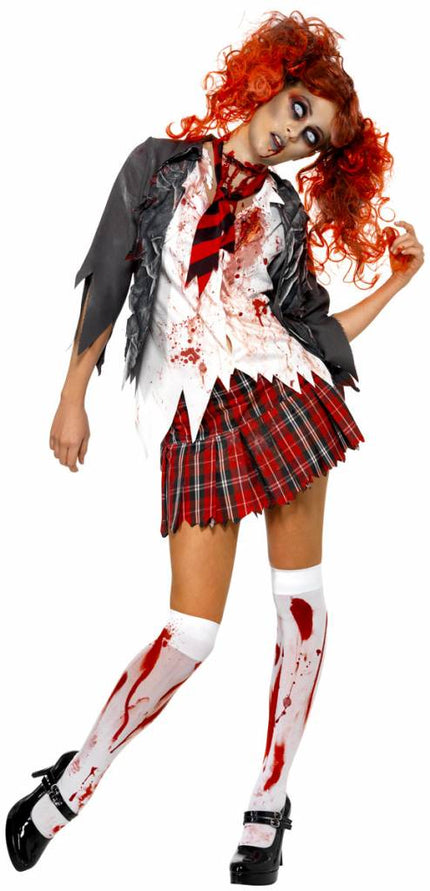 Feestbazaar Zombie Schoolmeisje kostuum