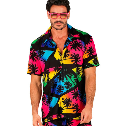 Feestbazaar Zomer Partyshirt Palmbomen Neon