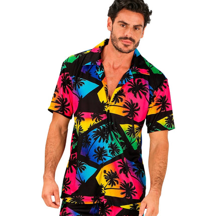 Feestbazaar Zomer Partyshirt Palmbomen Neon