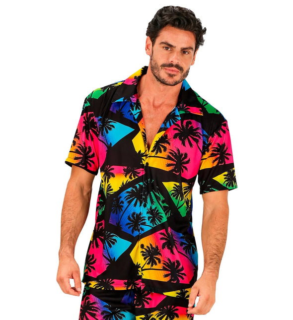 Feestbazaar Zomer Partyshirt Palmbomen Neon