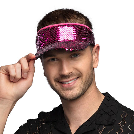 Feestbazaar Zonneklep Blitz Pailletten Fuchsia