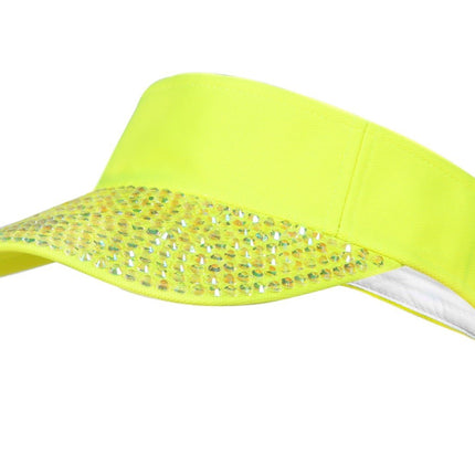 Feestbazaar Zonneklep met steentjes Neon Geel