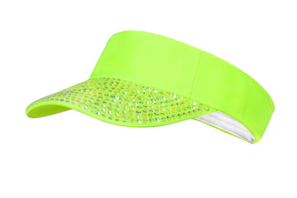 Feestbazaar Zonneklep met steentjes Neon Groen