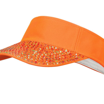 Feestbazaar Zonneklep met steentjes Neon Oranje