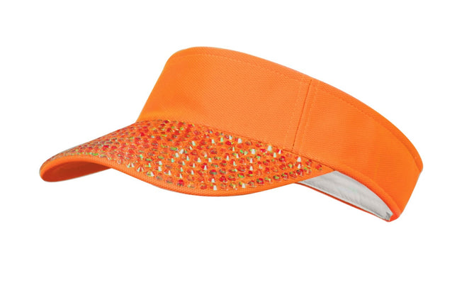 Feestbazaar Zonneklep met steentjes Neon Oranje