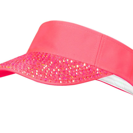 Feestbazaar Zonneklep met steentjes Neon Pink