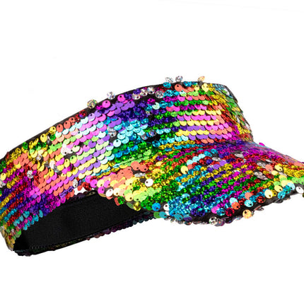 Feestbazaar Zonneklep Rainbow pailletten