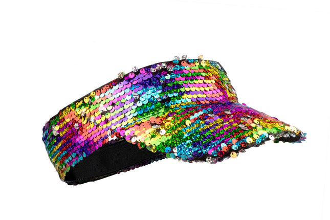 Feestbazaar Zonneklep Rainbow pailletten