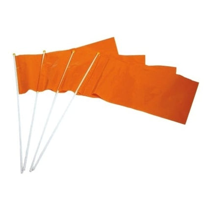 Feestbazaar Zwaaivlaggetje oranje op stokje plastic