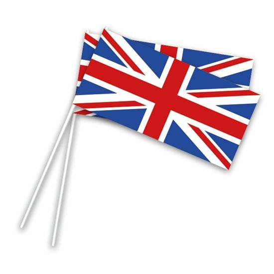 Feestbazaar Zwaaivlaggetjes UK Op Stok - 50 stuks