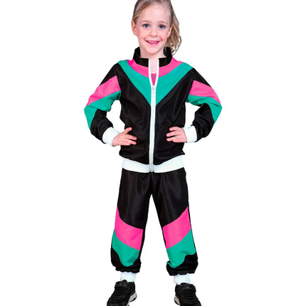 Feestbazaar Zwart 80's Disco Trainingspak Kind