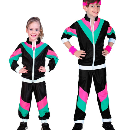 Feestbazaar Zwart 80's Disco Trainingspak Kind