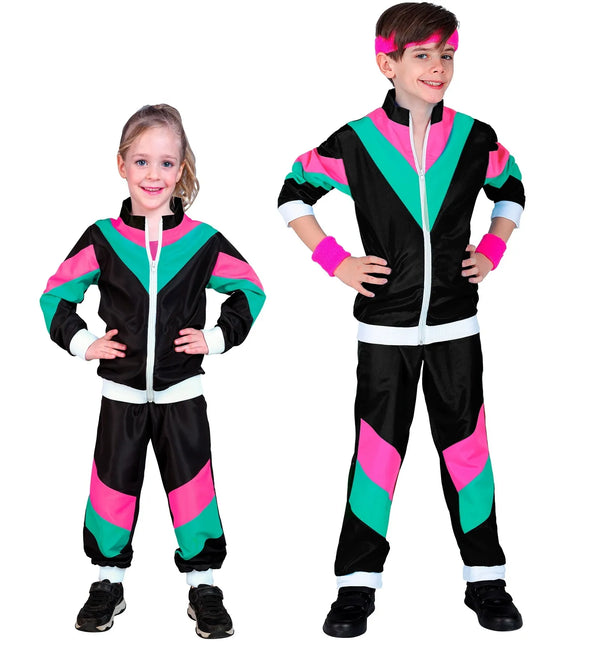 Feestbazaar Zwart 80's Disco Trainingspak Kind