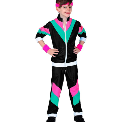 Feestbazaar Zwart 80's Disco Trainingspak Kind