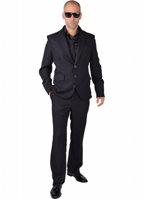 Feestbazaar Zwart kostuum man blues