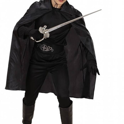 Feestbazaar Zwarte cape 100cm