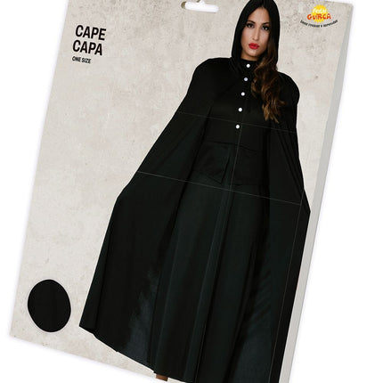 Feestbazaar Zwarte Cape Halloween Budget met Capuchon