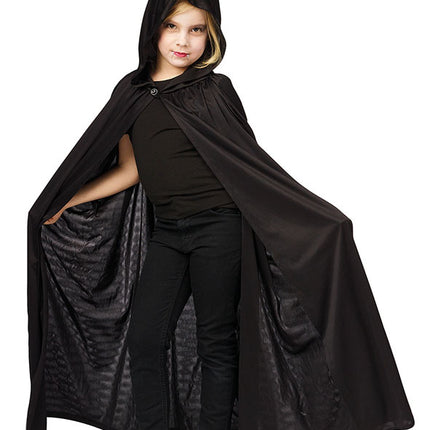 Feestbazaar Zwarte Cape Kind met Capuchon