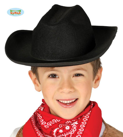 Feestbazaar Zwarte Cowboyhoed kind vilt
