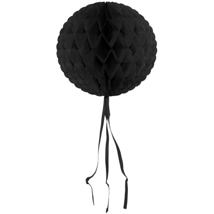 Feestbazaar Zwarte honeycomb bol - 30 cm