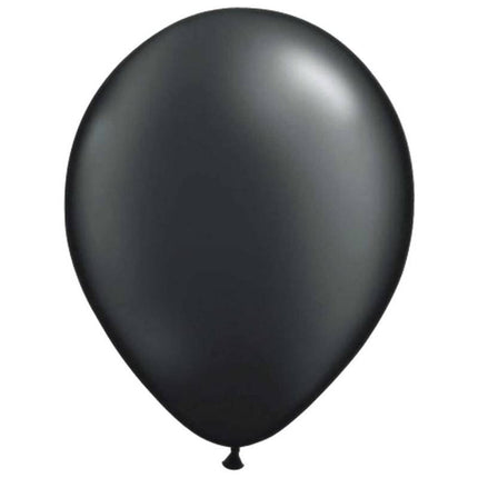 Feestbazaar Zwarte metallic ballonnen 30cm 10 stuks