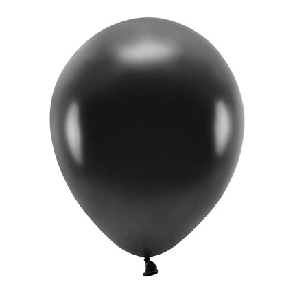 Feestbazaar Zwarte Metallic Ballonnen Premium Organic 30cm (100st)