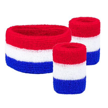 Feestbazaar Zweetbandset Holland Rood/Wit/Blauw