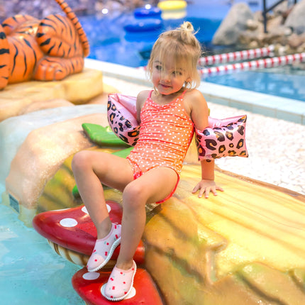 Feestbazaar Zwembandjes Panterprint Roségoud 2-6 Jaar